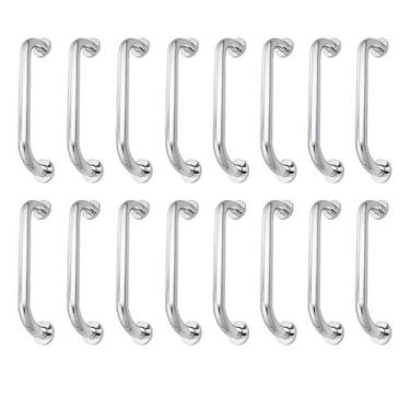 Imagem de Alça de Apoio 30cm Barra Inox Kit 14 Unidades Idoso Cadeirante Deficie