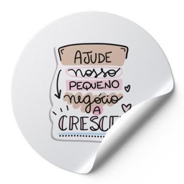 Imagem de 120 Etiquetas Auto Colante Adesivos Redondos Ajude Nosso Pequeno Negóc