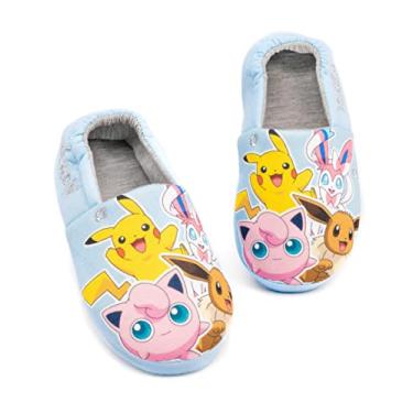 Imagem de Pokemon Pantufas infantis Pikachu Sylveon Evee Azul Mocassim, Azul, 15