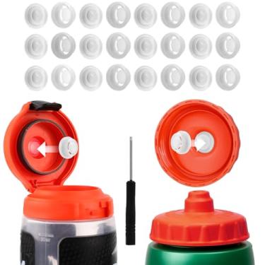 Imagem de 12 válvulas de borracha dispensadoras compatíveis com garrafa de água Gatorade, tampa de substituição de válvula de silicone para Gatorade GX 850 g e garrafa de apertar inserções de plástico e chave