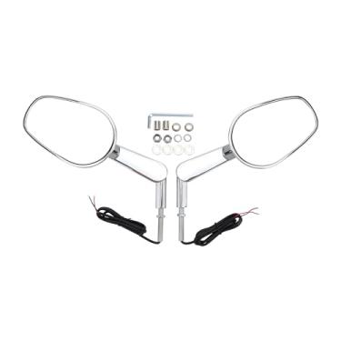 Imagem de GOOFIT Liga de alumínio universal 7/20.3 cm 22 mm guidão final redondo retrovisor retrovisor espelhos laterais substituição para Go Kart Buggy UTV Scooter Moped ATV Quad Pitbike grande substituição