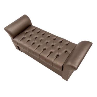 Imagem de Puff Baú Decorativo com Pés de Madeira Egeo 1,40 TCS-357 Marrom - Perf