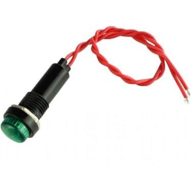 Imagem de Kit  10 Pçs Sinaleiro Olho De Boi Com Rabicho Verde 220v *** - Zx