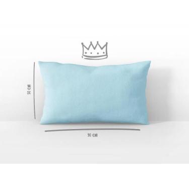 Imagem de Fronha Avulsa Travesseiro King 50x90 Cm Malha Azul Arrumadinho Enxovai