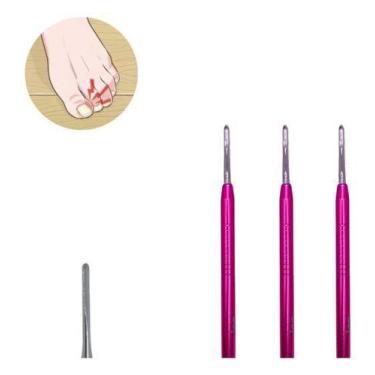 Imagem de 3 Bisturi Nuclear Estreito 209 Desencravador Unhas Rosa - Jon Indústri