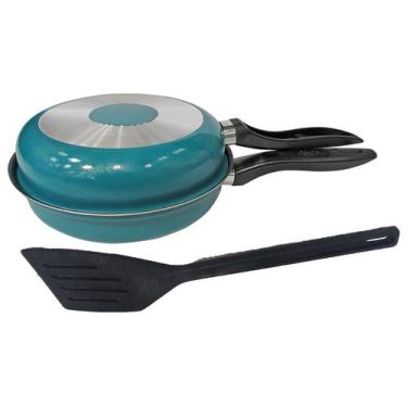 Imagem de Omeleteira teflon verde grande marpal com espatula