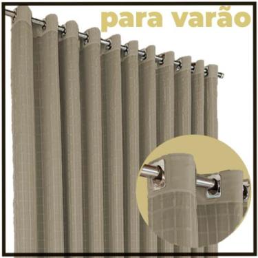 Imagem de cortina blackout Mix de tecido 7,00 x 2,90 varão bege - Bravin Cortina