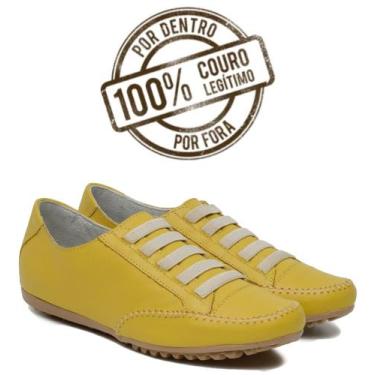 Imagem de Tênis feminino Sapatênis Mocatênis - D' Roma, Amarelo, 37