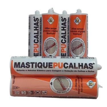Imagem de Mastique PU Calhas Original (kit C/ 6 Tubos) - Mastique Ltda., Preto