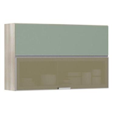 Imagem de Armario Basculante Misto 120cm 2 Porta Lis Legno Crema - LUCIANE MÓVEI