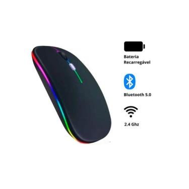 Imagem de Mouse Sem Fio Led, Mouse Silencioso Fino Portátil - Mouse Sem Fio Reca