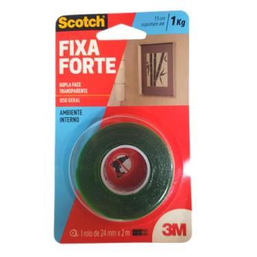 Imagem de Fixa Forte Transparente Suporta até 1Kg 15cm 24mm X 2 Metros 3M Aplica