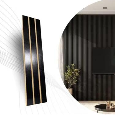 Imagem de 10 Placas Adesivas Painel Madeira Ripada Montavel 45x11 Mdf - STG, PRE