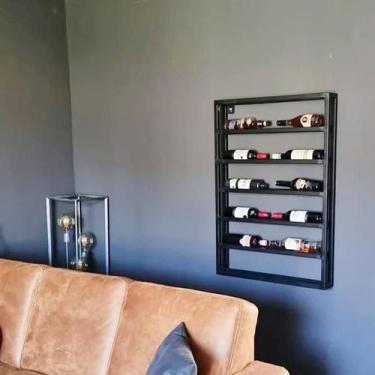 Imagem de Adega Suporte Estante de Parede - Modelo Industrial para 12 Garrafas d