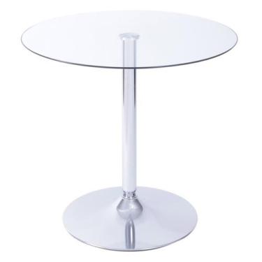 Imagem de Mesa De Jantar Lady Laura Cromada com Tampo de Vidro - Tatu Bola Móvei