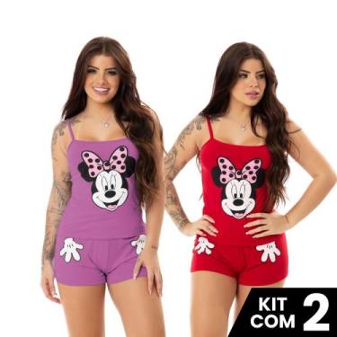 Imagem de Kit 2 Baby Dolls Short e Blusa de Alça Estampado Mãozinha Personagem C