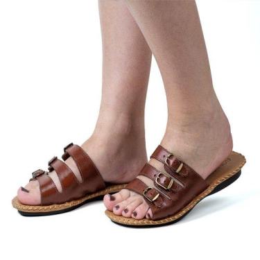 Imagem de Sandália  em Couro Conhaque - Flor D'Couro, 33