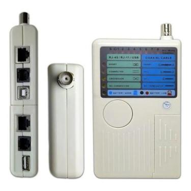 Imagem de Testador de Cabos Multifuncional Rede RJ45 Telefonia RJ11 USB BNC - LM