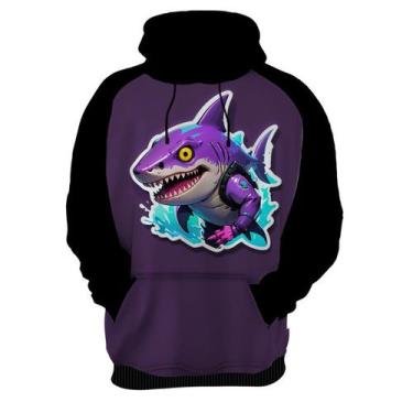Imagem de Moletom Casaco Blusa Animais Cyberpunk Tubarão Mar Tecno - Enjoy Shop,