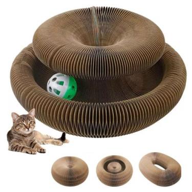 Imagem de Arranhador Magico Gato Pet Felino Bola Guizo Brinquedo Multi Formas Do