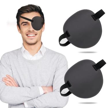 Imagem de THSIREE Tapa-Olho, 2 Peças De Tapa-Olho Ajustável 3D, Tapa-Olhos Médicos Para O Olho Direito Ou Esquerdo, Tapa-Olhos Preguiçosos Para Ambliopia Para Adultos E Crianças, Preto Cinza