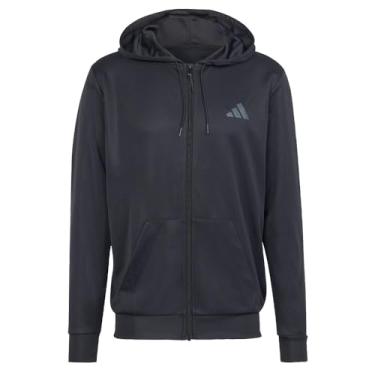 Imagem de Adidas Moletom com capuz Train Essentials sazonal com zíper