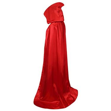 Imagem de VGLOOK Capa unissex com capuz para festa de Halloween, Natal, fantasia vermelha