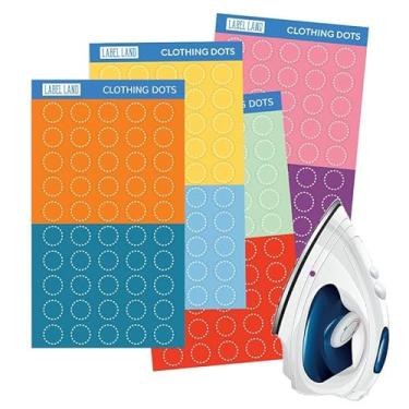 Imagem de Etiquetas de ferro codificadas por cores – 200 peças, 8 cores (25 de cada cor) para organização de roupas e lavanderia, etiquetas redondas de roupas para adultos e crianças, podem ser lavadas e