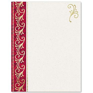 Imagem de Paperdirect Papel de papelaria festive Elegance com tema de inverno, papel de borda, papel timbrado 21 x 28 cm, 25 folhas, papel de escrita premium elegante, papel decorativo para impressora