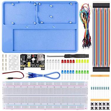 Imagem de DAOKI RAB Suporte DIY Kit 5 em 1 Base Plat Componente Eletrônico Arduino DIY Kit Divertido Suporte de tábua de pão para Arduino UNO R3 Mega 2560 Raspberry Pi 4B/3B+/3B/2B +/2B/Zero Tábua de pão