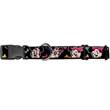 Imagem de Buckle-Down Coleira para cachorro martingale - Mini Minnie Expressions/laços preto/multicolorido - 3,8 cm de largura - Serve em tamanho de pescoço de 40,6 a 58,4 cm - Médio