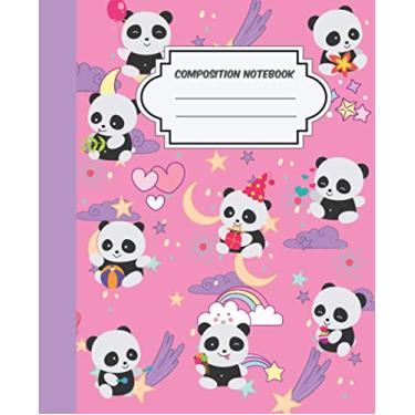 Imagem de Panda Composition Notebook For Kids: Wide Ruled School Office Home Student Teacher 112 Pages - Pandas Rainbows Cute Notebook Panda For Kids