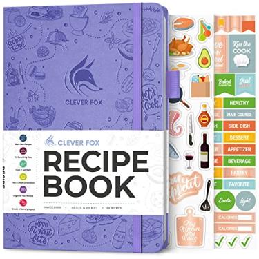 Imagem de Clever Fox Livro de receitas: faça seu próprio livro de receitas de família e organizador de caderno de receitas em branco, diário de culinária vazio para escrever em receitas, A5, armazena 60