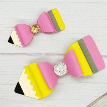 Imagem de KSCRAFT Álbum de lápis com arcos, calculadora, matrizes de corte de metal, estênceis para álbum de recortes, faça você mesmo, cartão de papel DIY (arcos de lápis)