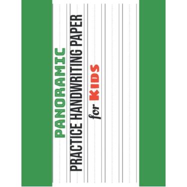 Imagem de Panoramic Practice Handwriting Paper for Kids: Wide Lined Horizontal Writing Pads for Preschoolers | 8.5 x 11 in | 110 Pages | Notebook with Dotted Lines Sheets for Kindergarten