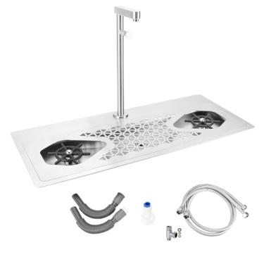 Imagem de DIBTSA Lavador de jarra, lavador de copo de vidro de bancada de aço inoxidável com spray lateral, bandeja coletora para casa, café, restaurante