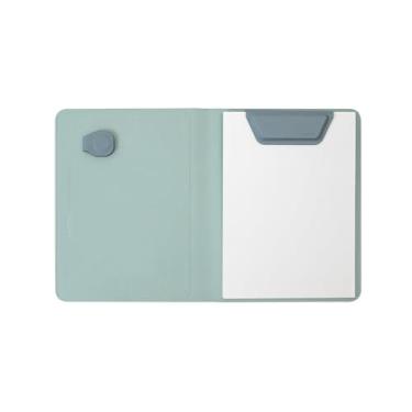 Imagem de LHiDS Organizador criativo magnético de retomar de carteira de negócios, pasta A6 com prancheta, clipe de papel, bloco de escrita, suporte de caneta, fecho magnético para trabalho, escola e mais, azul