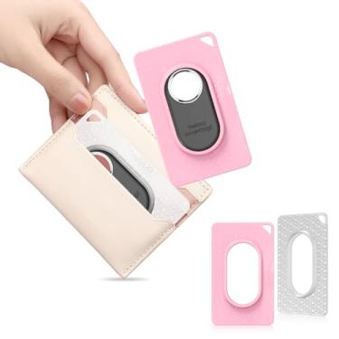 Imagem de BIQIRE Porta-cartões para Galaxy SmartTag2 [2 unidades], capa ultrafina para cartão SmartTag2, suporte de cartão inteligente de TPU macio para carteira, bolsa, mochila| permanece oculto (transparente