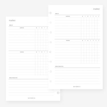 Imagem de Refil de agenda de 8 discos com inserção de rotina de meia letra para Levenger Circa Junior, Arc by Staples, TUL Junior 14 x 21,6 cm