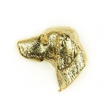 Imagem de Weimaraner Feito no Reino Unido Estilo Artístico Coleção de Broche de Lapela de 22 quilates Banhado a Ouro, Metal misto