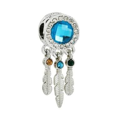 Imagem de Berloque Filtro dos Sonhos Com Pedra azul - Cabe em Pulseira para Berloque de prata - 10 camadas de banho de prata