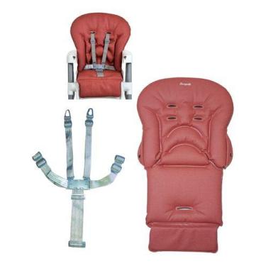 Imagem de Estofado E Cinto Para Cadeira Merenda Mescla Rosa Burigotto