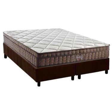 Imagem de Conjunto Box Queen: Colchão Espuma D28 - Ag65 Anjos Star + Base Crc Suede Brown (158x198)