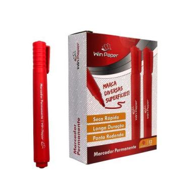 Imagem de Caneta Marcador Permanente Retroprojetor com 12 Unidades - Vermelho - 
