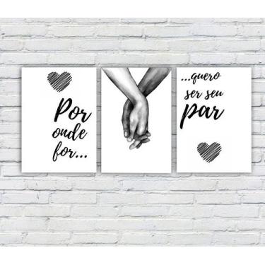 Imagem de Quadro/Placa Decorativa MDF 20x28xm s/ Moldura Tema Namorados - I Love