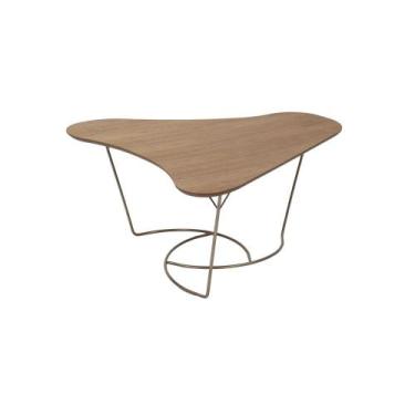 Imagem de Mesa de Centro Industrial  42 cm - Amêndoa/Cobre - NACIONAL DECORAÇÕES