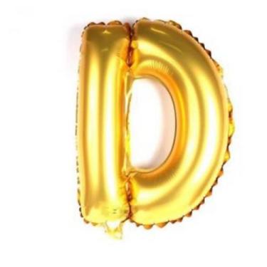 Imagem de Bexiga Balão Metalizado 16 Polegadas 40cm Dourado Letra D - PB Festas