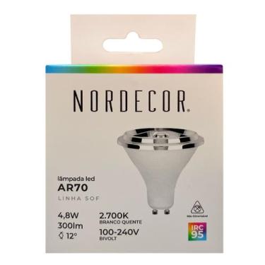 Imagem de Lâmpada de Led Sof AR70 4,8W 2700K 12 IRC 95 GU10 Bivolt - Nordecor - 
