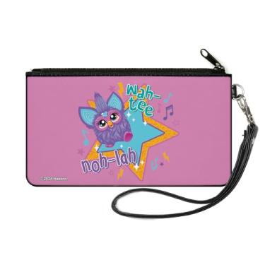 Imagem de Buckle-Down Furby Wallet, Zip Clutch, Furby Purple Furby Noh Lah Wah Tee Star Pose Rosa Multicor, Lona, Azul, SMALL, Casual