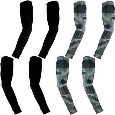 Imagem de Kit 4 pares de manguitos com proteção UV50+ - EX311, 2 pretos, 2 cinza